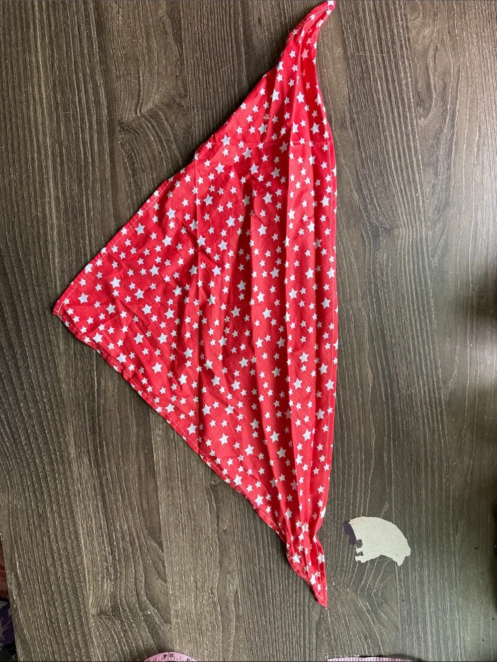 (2/$10😀) Red Star Print Bandana Bib - For Kids or pet - 23.5 length